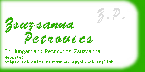 zsuzsanna petrovics business card